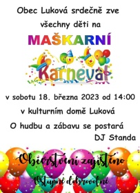 Dětský maškarní karneval 2023